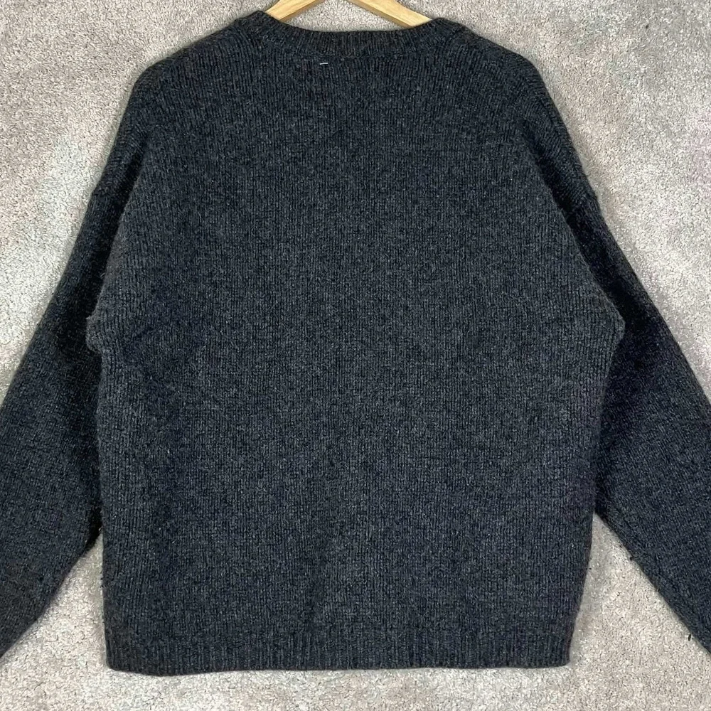 Vintage Abercrombie Lambswool Henley Sweater Mens Medium Gray Soft 2000s
